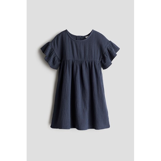 H & M - Sukienka z bawełnianego muślinu - Niebieski ze sklepu H&M w kategorii Sukienki dziewczęce - zdjęcie 173134923