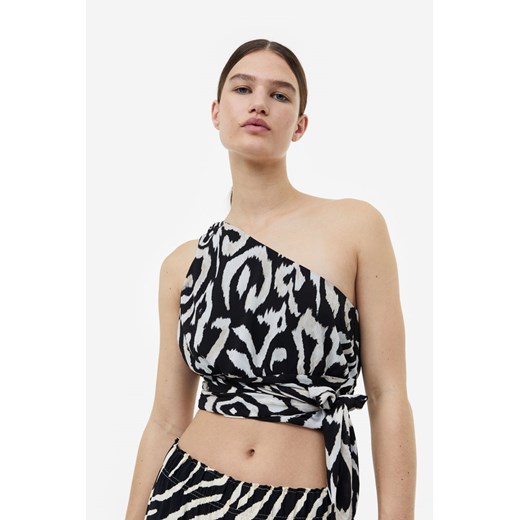 Bluzka damska H & M bez rękawów casual z okrągłym dekoltem z tkaniny 