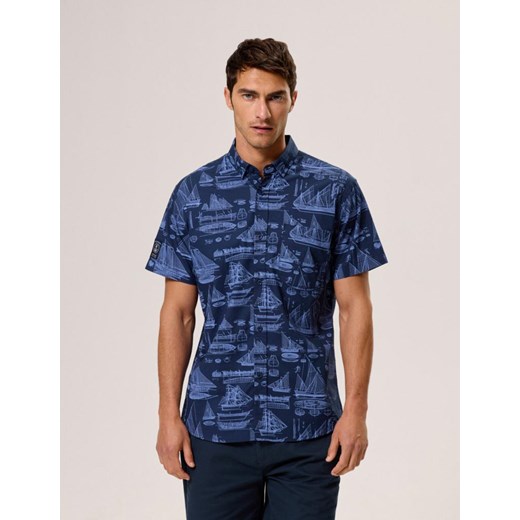 Koszula DRAW SH 243 Granat-Niebieski M ze sklepu Diverse w kategorii Koszule męskie - zdjęcie 173135903
