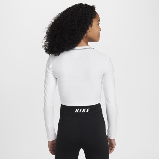Bluzka damska Nike z długimi rękawami z okrągłym dekoltem 