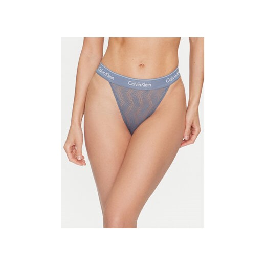 Calvin Klein Underwear Stringi 000QF7714E Niebieski ze sklepu MODIVO w kategorii Majtki damskie - zdjęcie 173136650