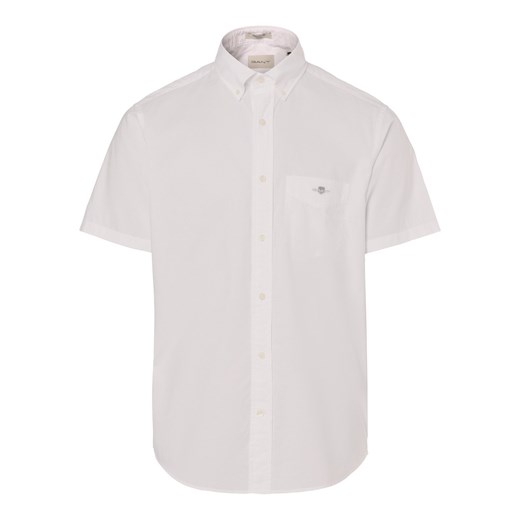 Gant Koszula męska Mężczyźni Regular Fit Bawełna biały jednolity ze sklepu vangraaf w kategorii Koszule męskie - zdjęcie 173137134