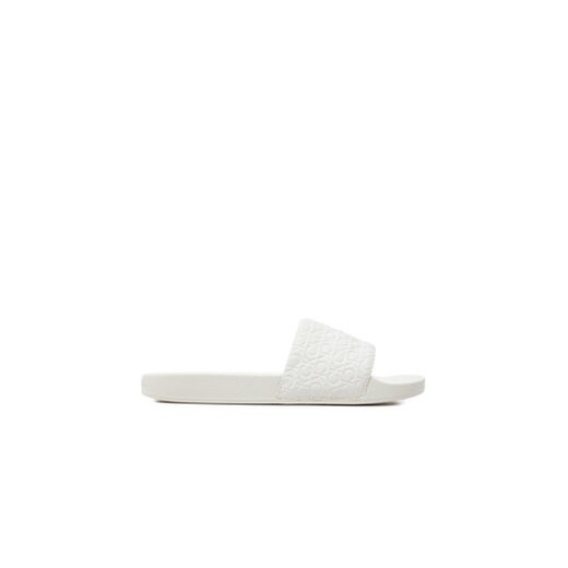 Calvin Klein Klapki Slide Saff Mono HW0HW02106 Biały ze sklepu MODIVO w kategorii Klapki damskie - zdjęcie 173138493