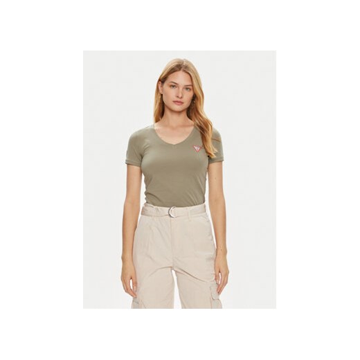 Guess T-Shirt W2YI45 J1314 Zielony Slim Fit ze sklepu MODIVO w kategorii Bluzki damskie - zdjęcie 173138914