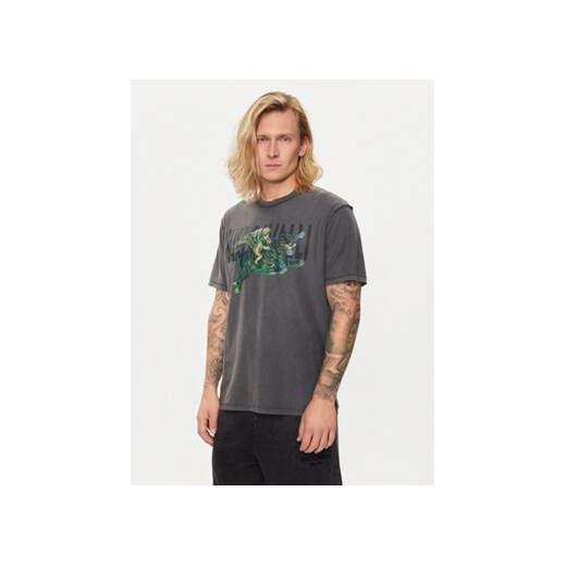 Just Cavalli T-Shirt 76OAHE03 Szary Regular Fit ze sklepu MODIVO w kategorii T-shirty męskie - zdjęcie 173138934