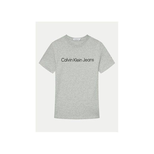 Calvin Klein Jeans T-Shirt IU0IU00599 D Szary Regular Fit ze sklepu MODIVO w kategorii T-shirty chłopięce - zdjęcie 173139043