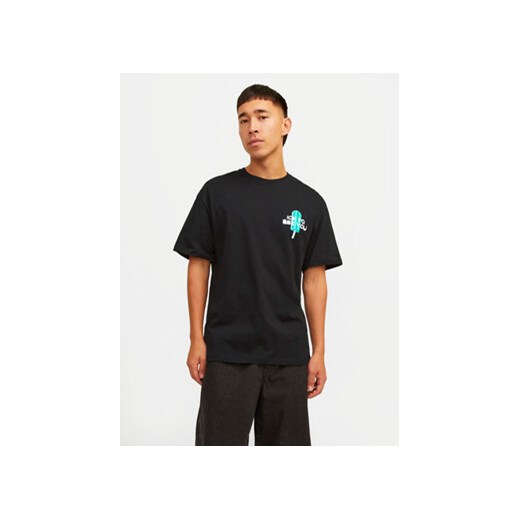 Jack&Jones T-Shirt Jorfrutti 12256926 Czarny Wide Fit ze sklepu MODIVO w kategorii T-shirty męskie - zdjęcie 173139092