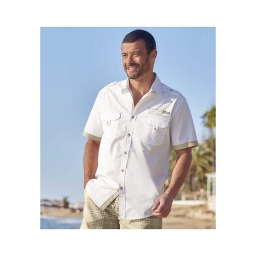 Biała koszula pilotka ze sklepu Atlas For Men w kategorii Koszule męskie - zdjęcie 173139551