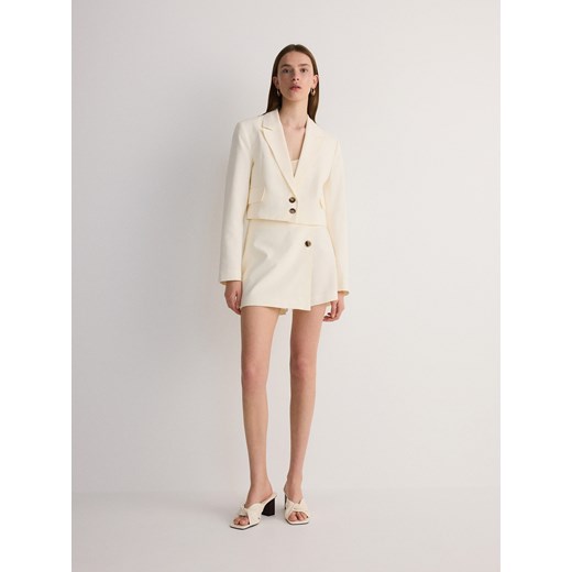Reserved - Szorty imitujące spódnicę - złamana biel ze sklepu Reserved w kategorii Szorty - zdjęcie 173139672