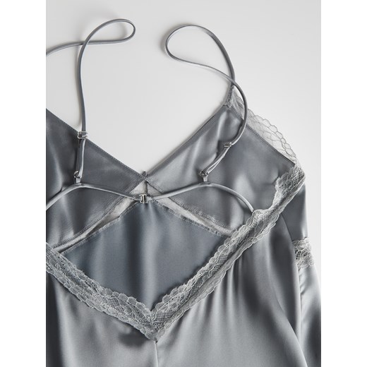 Reserved - Satynowa sukienka mini - jasnoniebieski Reserved L Reserved