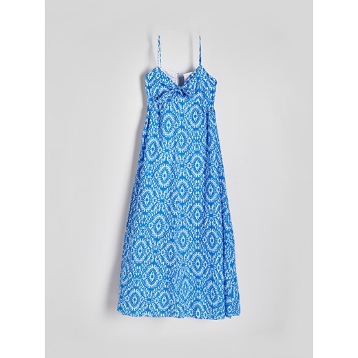 Reserved - Sukienka z bawełny - niebieski ze sklepu Reserved w kategorii Sukienki - zdjęcie 173140043