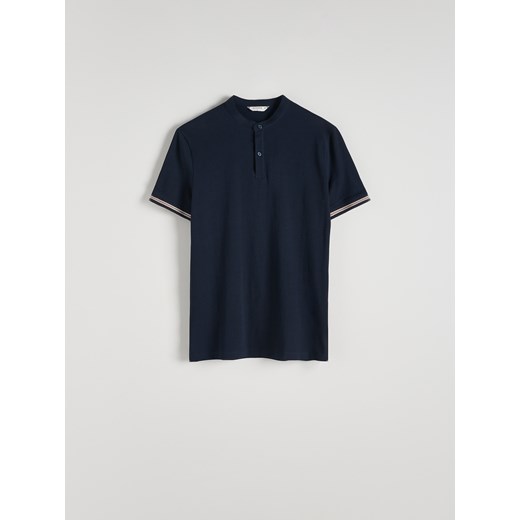 Reserved - Koszulka polo regular ze stójką - granatowy ze sklepu Reserved w kategorii T-shirty męskie - zdjęcie 173140223