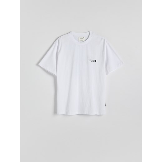 Reserved - T-shirt relaxed z nadrukiem - biały ze sklepu Reserved w kategorii T-shirty męskie - zdjęcie 173140260
