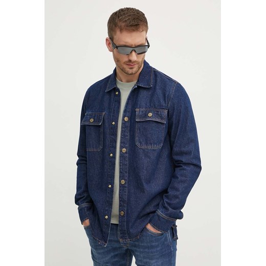Pepe Jeans kurtka jeansowa RELAXED OVERSHIRT męska kolor granatowy przejściowa oversize PM308585CU4 ze sklepu ANSWEAR.com w kategorii Kurtki męskie - zdjęcie 173140650