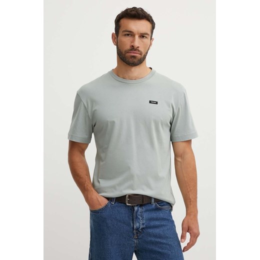 Calvin Klein t-shirt bawełniany męski kolor szary gładki ze sklepu ANSWEAR.com w kategorii T-shirty męskie - zdjęcie 173140873