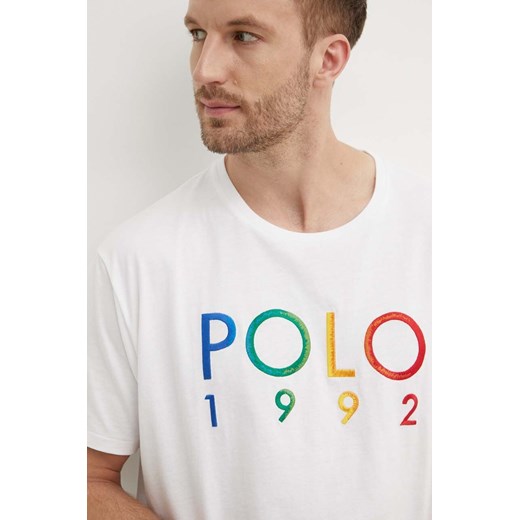 Polo Ralph Lauren t-shirt bawełniany męski kolor biały z aplikacją 710934742 ze sklepu ANSWEAR.com w kategorii T-shirty męskie - zdjęcie 173140942