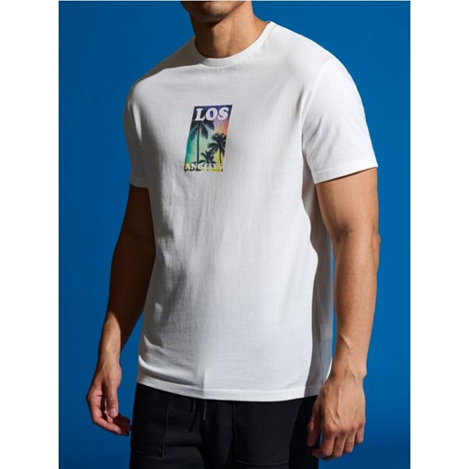 Sinsay - Koszulka z nadrukiem - kremowy ze sklepu Sinsay w kategorii T-shirty męskie - zdjęcie 173141474