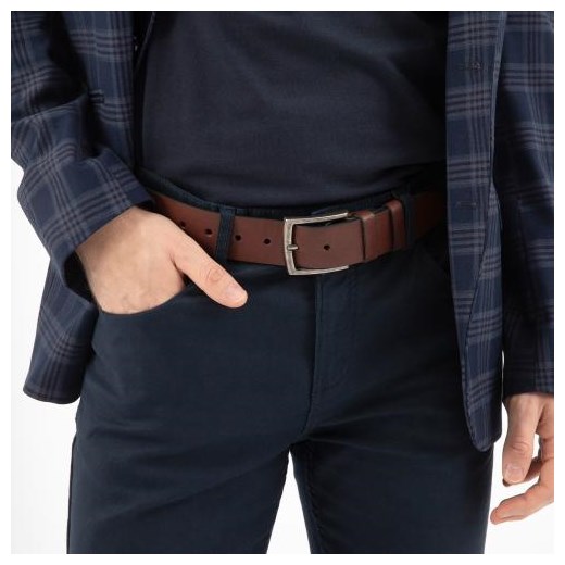 Wojas Brązowy Pasek Męski Wykonany Z Gładkiej Skóry Licowej Wojas 90 wyprzedaż Wojas