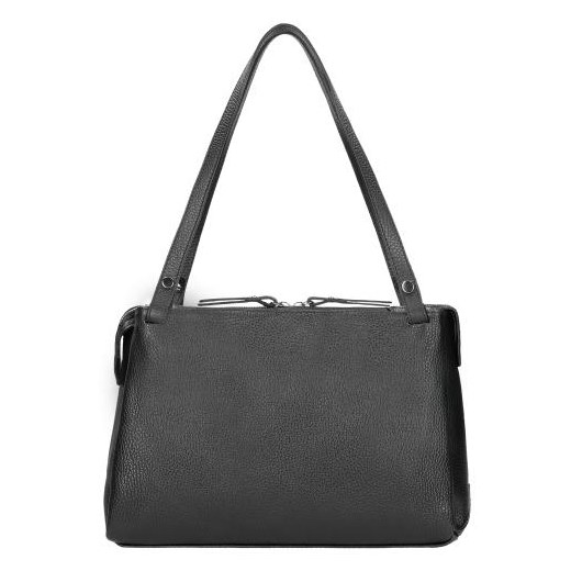 Wojas Duża Czarna Torebka Damska Ze Skóry Licowej Wojas  Wojas