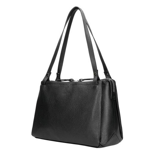 Wojas Duża Czarna Torebka Damska Ze Skóry Licowej Wojas  Wojas