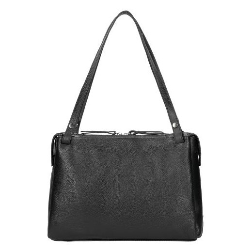 Wojas Duża Czarna Torebka Damska Ze Skóry Licowej Wojas  Wojas
