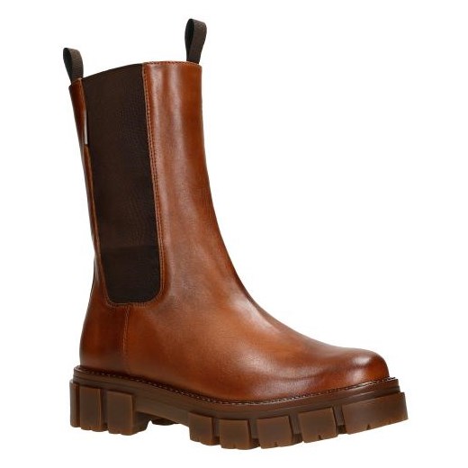 Wojas Wysokie Skórzane Botki Damskie Ze Skóry Licowej Wojas 38 Wojas