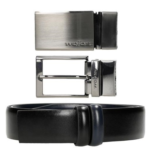 Wojas Czarno-Granatowy Zestaw Prezentowy Z Dwustronnym Paskiem Wojas 110 Wojas