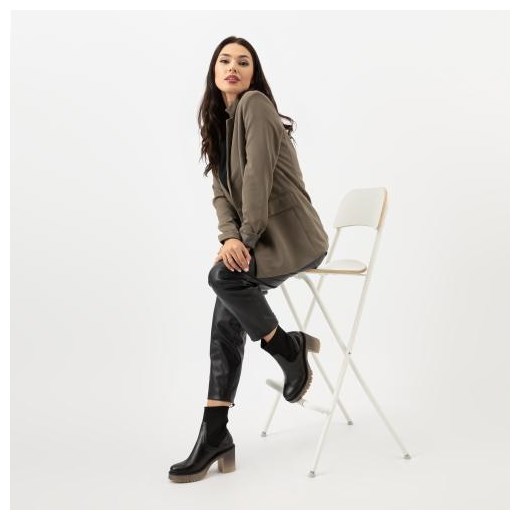 Wojas Czarne Botki Damskie Na Obcasie Z Cieniowaną Podeszwą Wojas 38 wyprzedaż Wojas