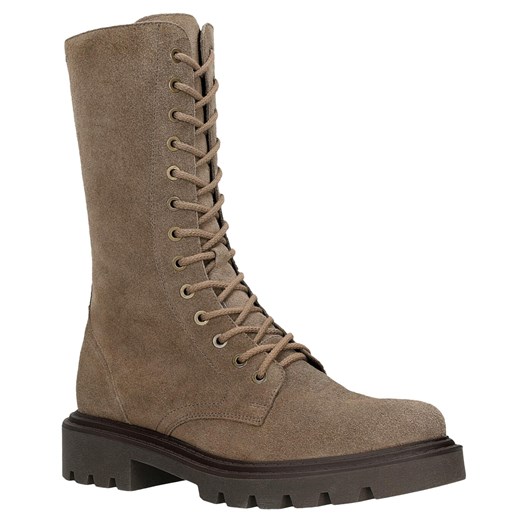 Wojas Wysokie Trzewiki Damskie W Kolorze Ciemnego Beżu Wojas 39 Wojas