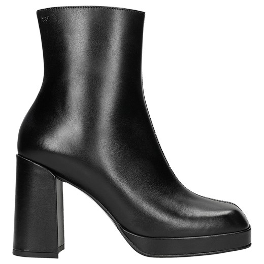 Wojas Czarne Botki Damskie Na Solidnym Obcasie Wojas 40 Wojas