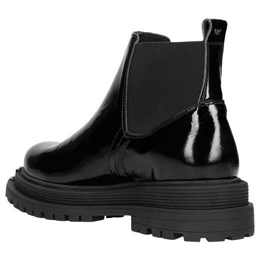 Wojas Czarne Lakierowane Sztyblety W Stylu Urban Wojas 39 okazyjna cena Wojas