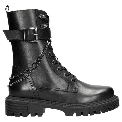 Wojas Czarne Bikery Damskie Z Odczepianym Łańcuszkiem Wojas 40 Wojas