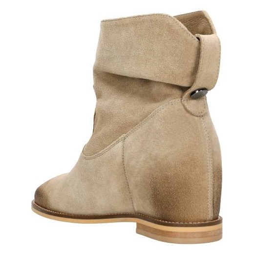 Wojas Beżowe Botki Damskie Z Ukrytą Koturną Wojas 38 Wojas