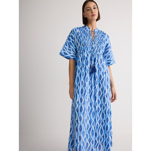 Reserved - Bawełniana sukienka - niebieski ze sklepu Reserved w kategorii Sukienki - zdjęcie 173153914