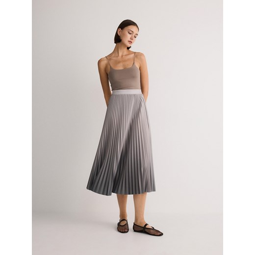 Reserved - Plisowana spódnica midi - jasnozielony ze sklepu Reserved w kategorii Spódnice - zdjęcie 173154021