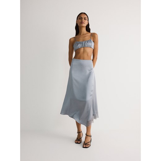 Reserved - Satynowy top bralette - szary Reserved M Reserved