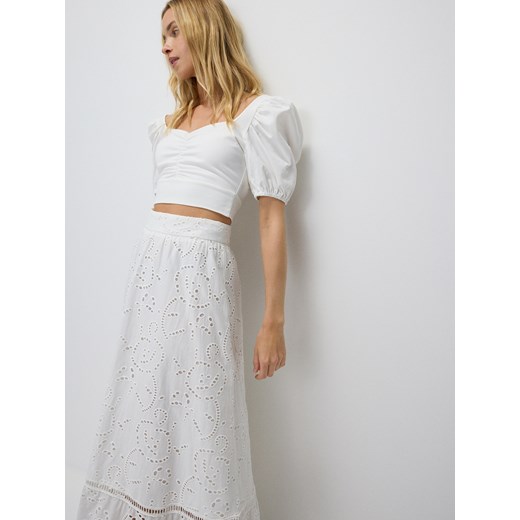 Reserved - Ażurowa spódnica maxi - biały Reserved M Reserved