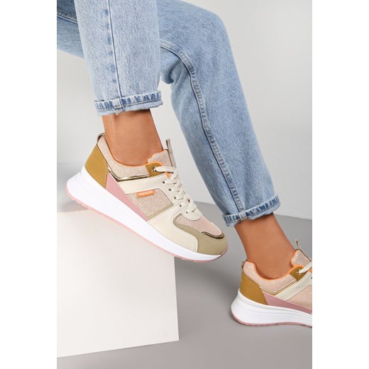 Beżowo-Zielone Sneakersy Philassa ze sklepu renee.pl w kategorii Buty sportowe damskie - zdjęcie 173156981