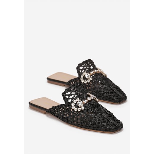 Czarne Klapki Mule Alcomene Renee 38 renee.pl