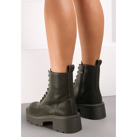 Zielone Botki Workery na Grubej Podeszwie Savoy Renee 36 renee.pl