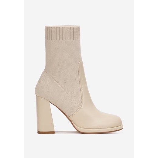 Beżowe Botki z Elastyczną Cholewką Typhessa Renee 39 renee.pl