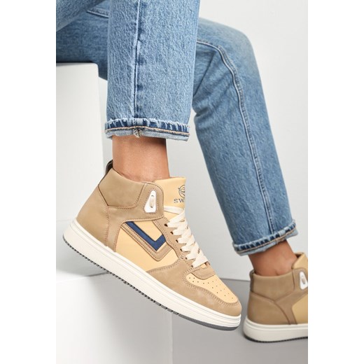 Ciemnobeżowe Sneakersy Maeramia ze sklepu renee.pl w kategorii Buty sportowe damskie - zdjęcie 173160083