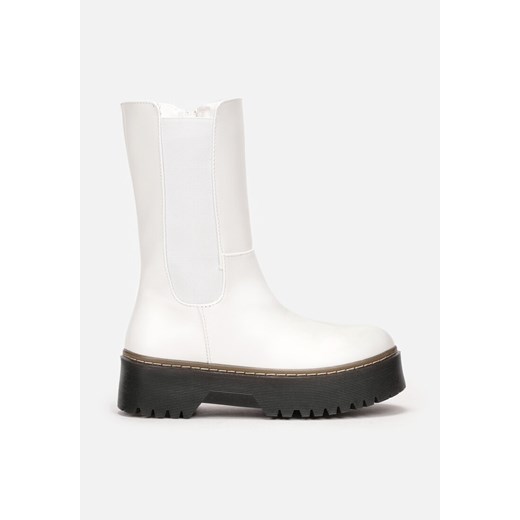 Białe Botki na Grubej Podeszwie Howon Renee 37 renee.pl
