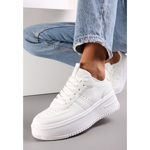 Białe Sznurowane Sneakersy na Grubej Podeszwie Salsabil ze sklepu renee.pl w kategorii Buty sportowe damskie - zdjęcie 173165610