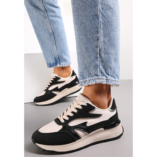 Czarne Sznurowane Sneakersy na Grubej Podeszwie Kylynn ze sklepu renee.pl w kategorii Buty sportowe damskie - zdjęcie 173166221