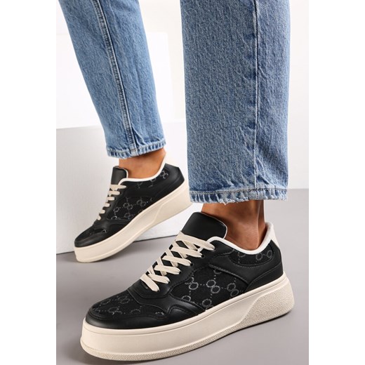 Czarne Sneakersy Sznurowane na Grubej Podeszwie Valua ze sklepu renee.pl w kategorii Buty sportowe damskie - zdjęcie 173168933
