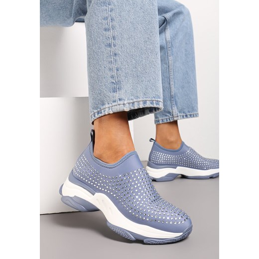 Niebieskie Buty Sportowe na Grubej Podeszwie w Cyrkonie Elerene ze sklepu renee.pl w kategorii Buty sportowe damskie - zdjęcie 173168990