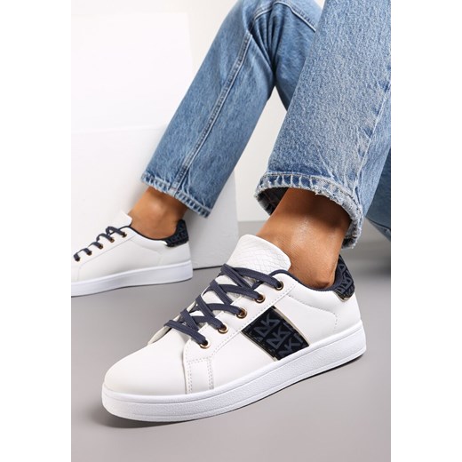 Biało-Granatowe Sneakersy Sznurowane z Wstawkami Danthe ze sklepu renee.pl w kategorii Buty sportowe damskie - zdjęcie 173170112