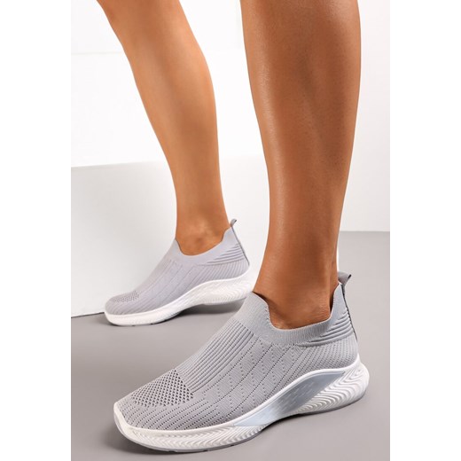 Szare Buty Sportowe na Tłoczonej Podeszwie z Elastyczną Cholewką Taiden ze sklepu renee.pl w kategorii Buty sportowe damskie - zdjęcie 173174344