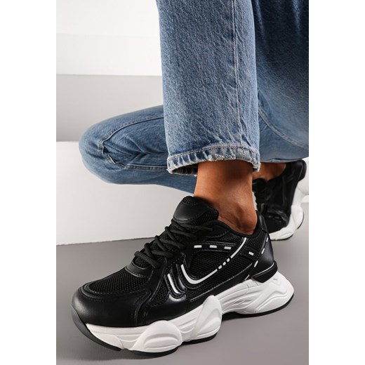 Czarne Sneakersy przed Kostkę z Przeszyciami Portle ze sklepu renee.pl w kategorii Buty sportowe damskie - zdjęcie 173175293